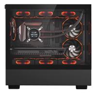 DRAGOS Basalt Pro 6x Argb Fan USB 3.0 600W 80+ Plus mATX Panoramik Temperli Cam Gaming Kasa siyah kasa